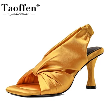 

Taoffen Size 33-43 Women High Heel Sandals High Quality New Women Summer Shoes Strange Heel Woman Party Shoes Footwear Ladies