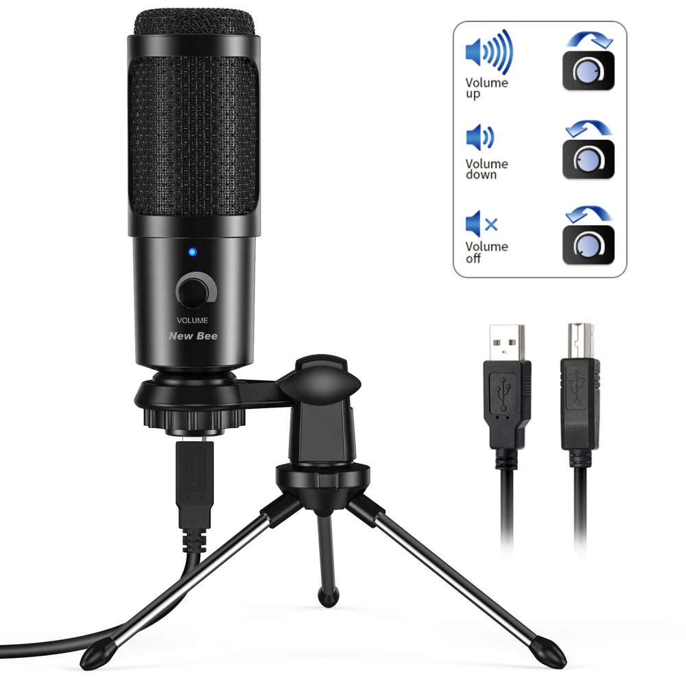 New Bee DM18 USB Microphone Condenser Professional Mic with Shock