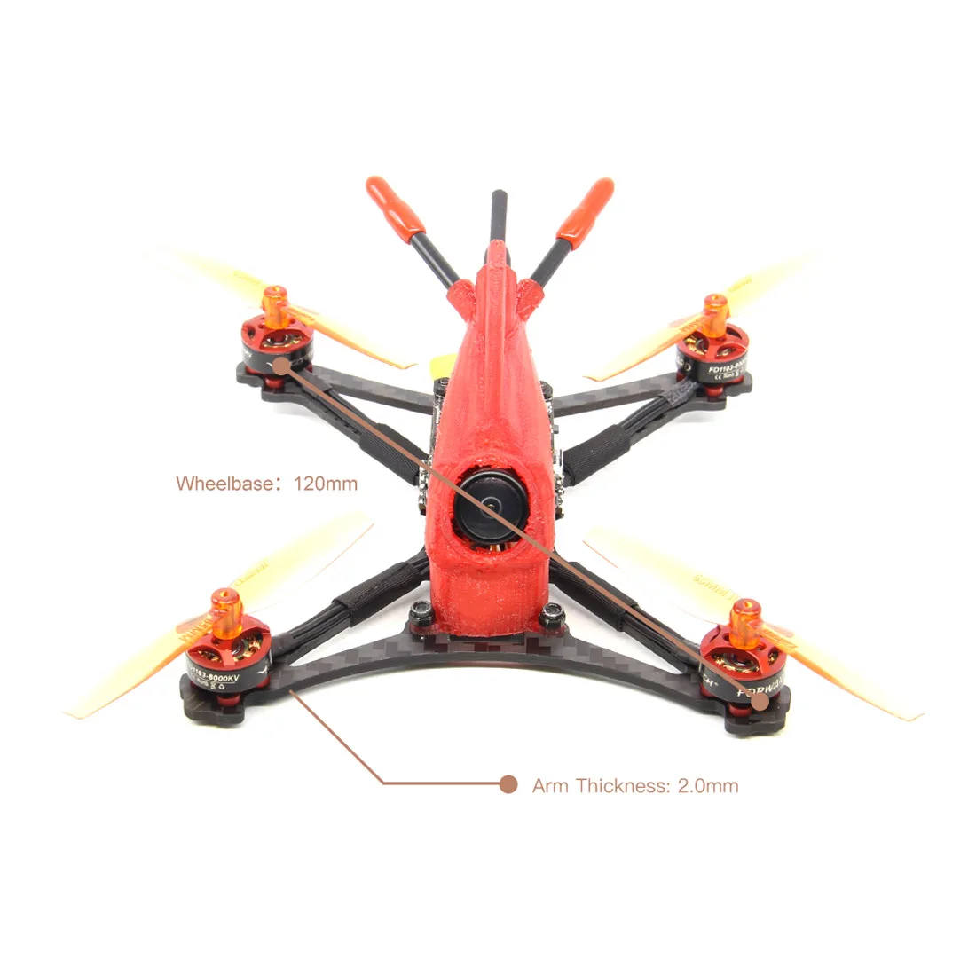 

HGLRC ToothPick Parrot120 2-3S Micro FPV Race Quadcopter BNF 120mm Wheelbase F411 Flight Control 13A 4in1 ESC 1103 8000KV Motor