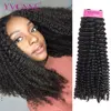 YVONNE Kinky Curly Virgin Brazilian Hair Weave 4A 4B Unprocessed Human Hair Bundles Natural Color 1