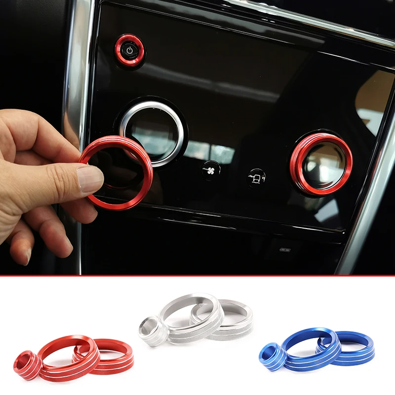 

3Colors Aluminum Alloy Center Air Conditioning Knobs Audio Circle Trim Car Accessorires For Land Rover Discovery Sport L550 2020