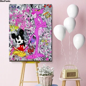 

Mickey Color Your Life Cartoon Poster Anime Painting On Canvas Wall Art Decoration Pictures Home Children Bedroom Decor