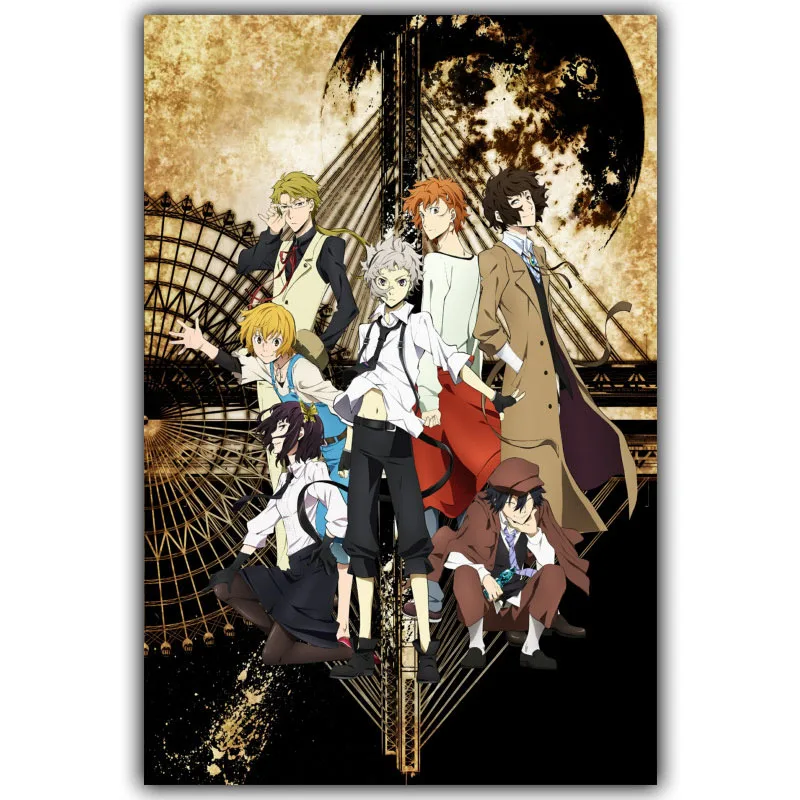 Bungou Stray Dogs Poster Popular Japanese Anime Home Decor Print Canvas Painting Wall For Home Dormitory Decoration Painting Calligraphy Aliexpress