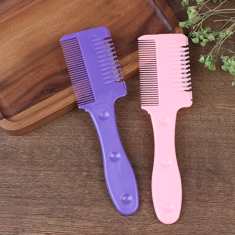 NEW 1PC Hair Razor Cutting Thinning Comb With Blades Sale Trimmer Black Handle DIY  Hair Care Hair Brush Professional