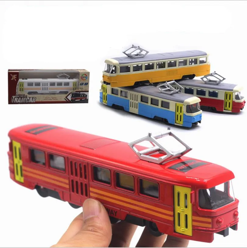 Goede 1 90 hoge simulatie legering tram model, simulatie geluid en licht muziek, metro bus speelgoed, originele verpakking nieuwe producten hot koop