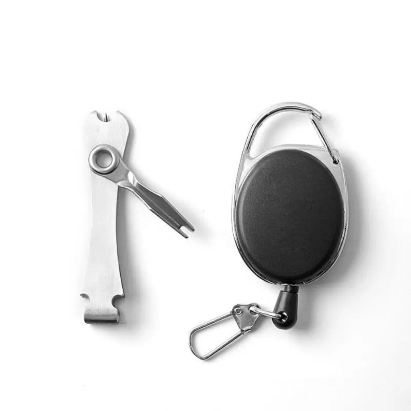 

Fishing Line Cutter Clipper Fast Tie Nail Knotter Tying Knot Tool Retractable Keychain Rope Buckled Clip Ring Tool AH08