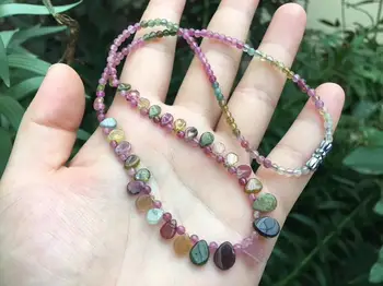 

Wholesale ZWCrystal Tourmaline Natural Stone Necklace With Raindrop Pendant Princess Necklace For Women Birthday Gift Jewelry