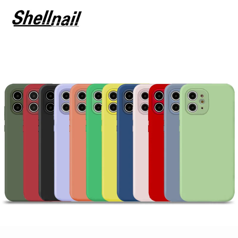 Shellnail Soft Silicone Case For iphone x max Candy Color Slim Liquid Back Cover iPhone 11 Phone Coque Funda | Мобильные телефоны и