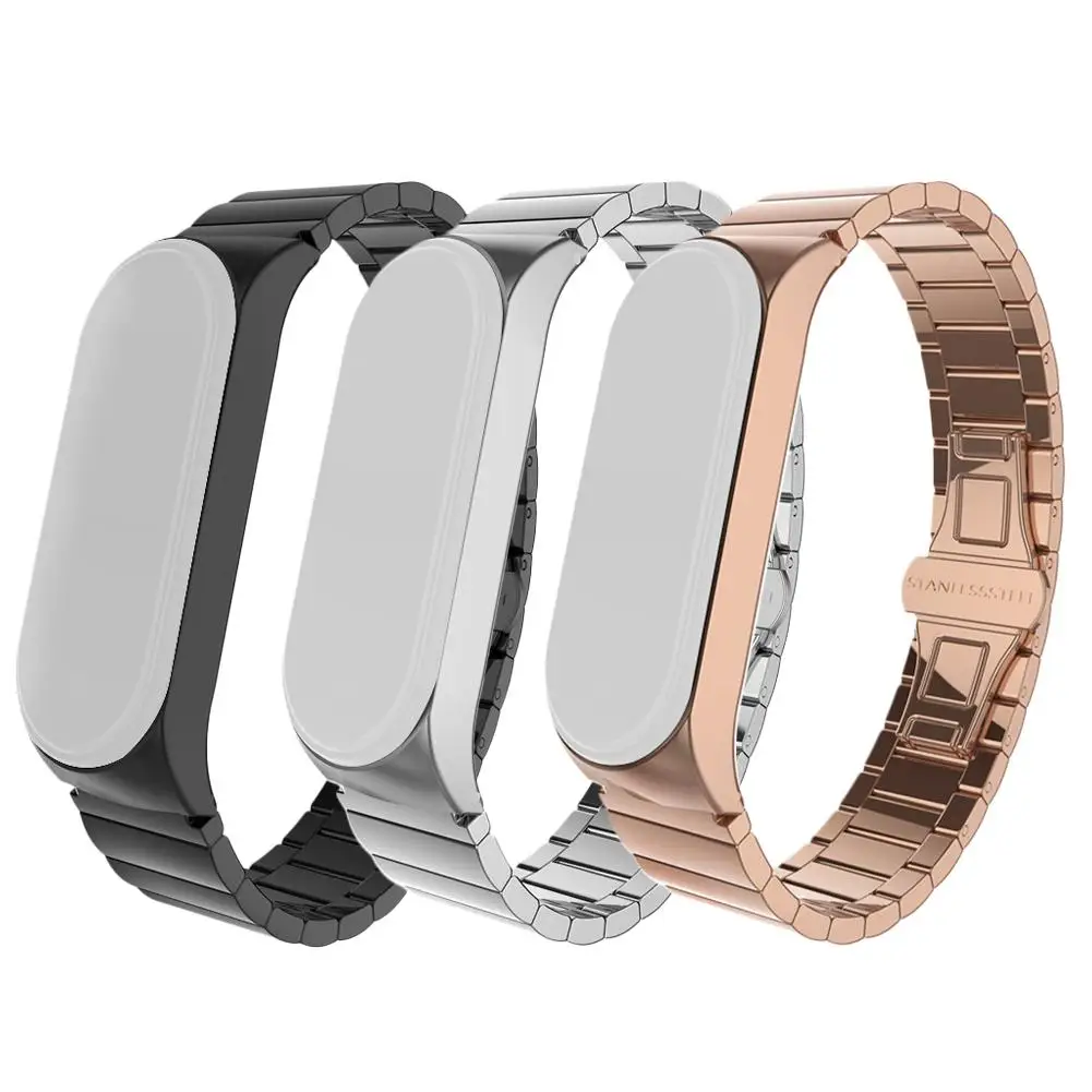 Для mi band 3/4 умный браслет из нержавеющей стали металлический сменный ремешок для Xiaomi mi Band 4 фитнес-трекер