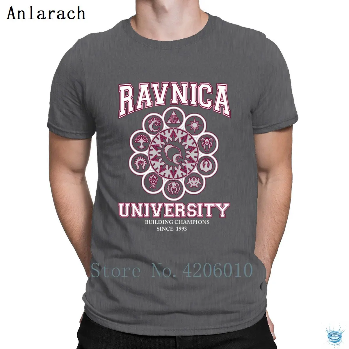 Университетские футболки Ravnica, известный Летний стиль, веселая Базовая футболка для мужчин, хлопок, футболка с надписью Anlarach Personality