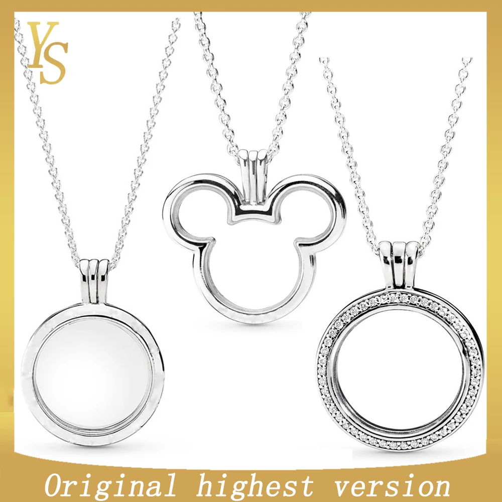 

YS100% sterling silver premium version original round flow pendant necklace trend fashion has logo