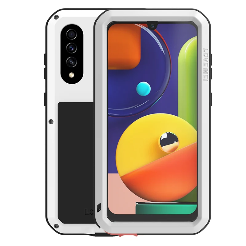 360 полная Защита для samsung Galaxy A50S A20 A70S A30S A40 чехол противоударный металлический каркас корпус Gorilla glass Armor Coque Shell - Цвет: Белый