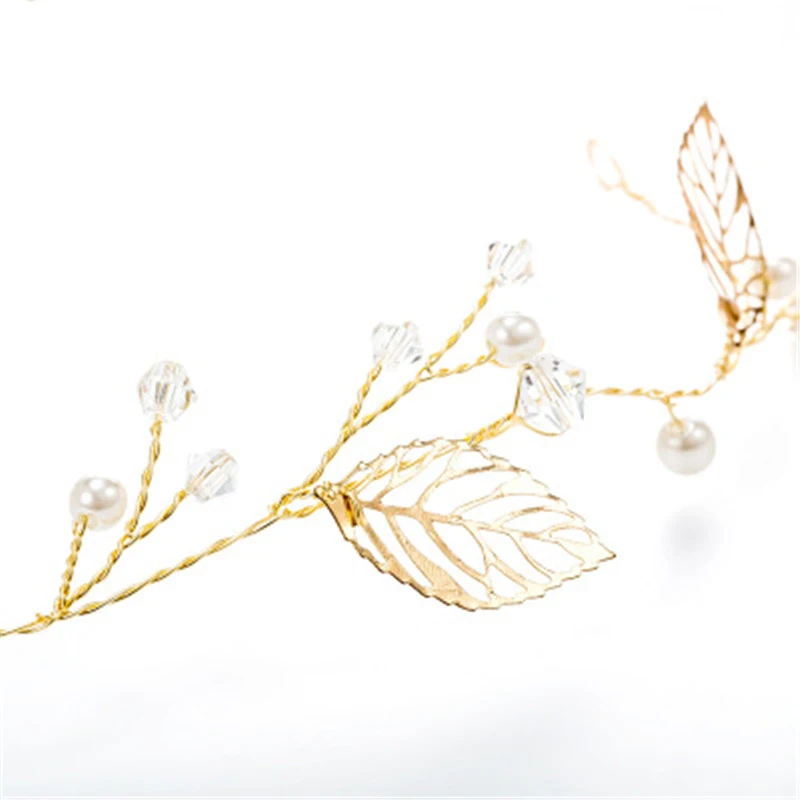 Hollowing out Leaf Bridal Wedding Hairhoop For Bride Handmade Wedding Party Jewelry Accessories Headdress Hairband Headpieces