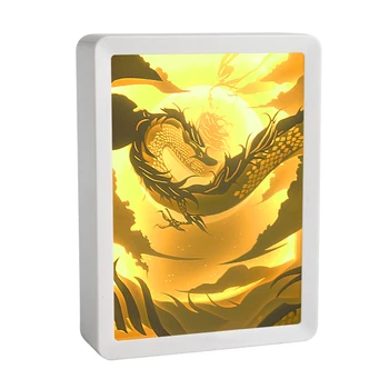 

Luxurious Birthday Christmas Gift Night Light Lamp Home Decorative Night Light Framed Shadow Painting with USB Plug