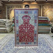 Yilong 3'x5' шелковые ковры ручной работы узлом области коврики для молитв(YXR357BF