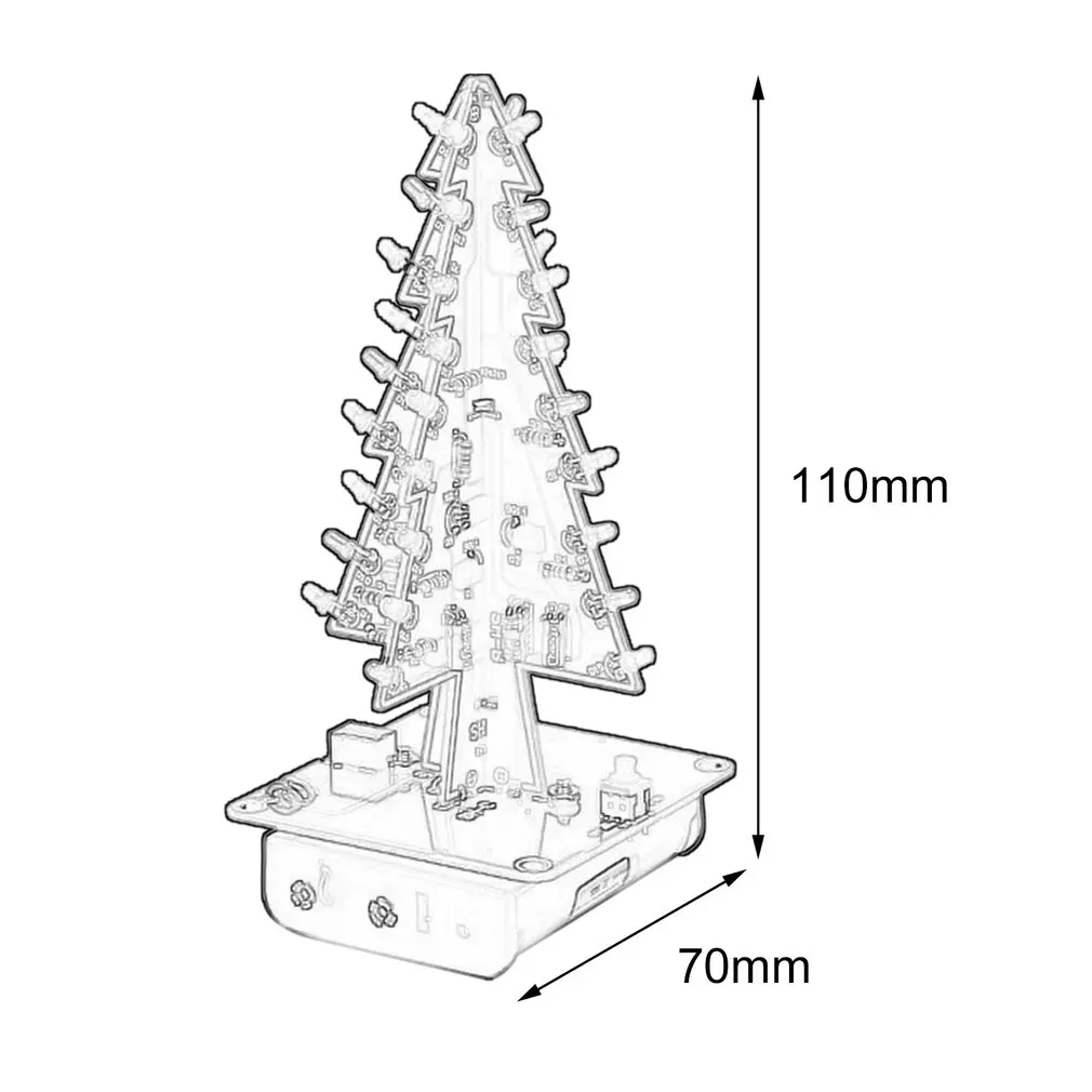 

DIY 3D Christmas Tree LED Kit Seven Colors LED Flash Circuit Parts Electronic Funny Suite Christmas New Year Present