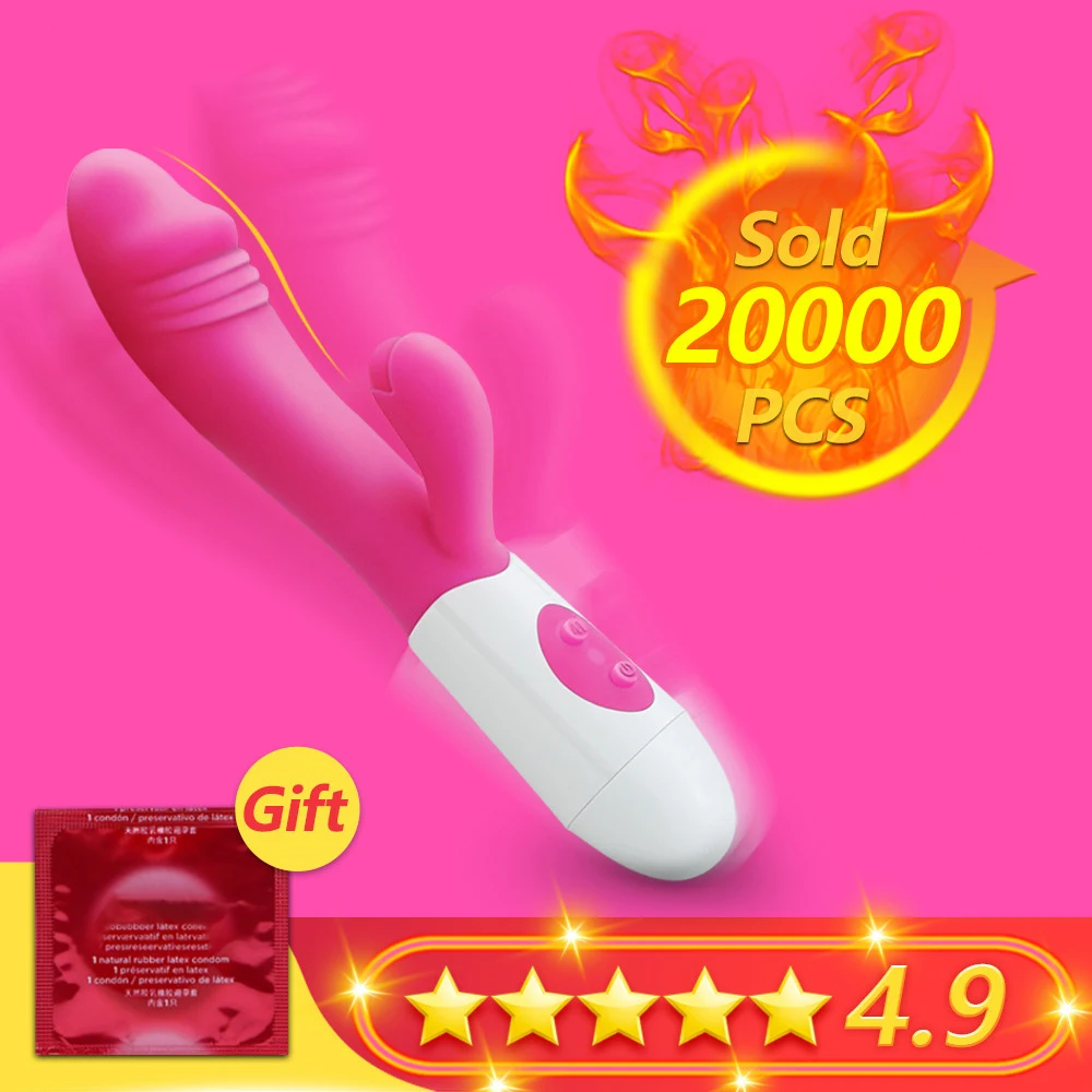 G Spot Dildo Rabbit Vibrator for Women Dual Vibration Silicone Waterproof Female Vagina Clitoris Massager Sex Toys For Women