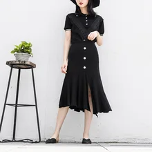 Модная юбка-годе с разрезом женские Юбки-миди с высокой талией элегантный пикантный облегающий юбки Jupe женские юбки Saia верхняя одежда