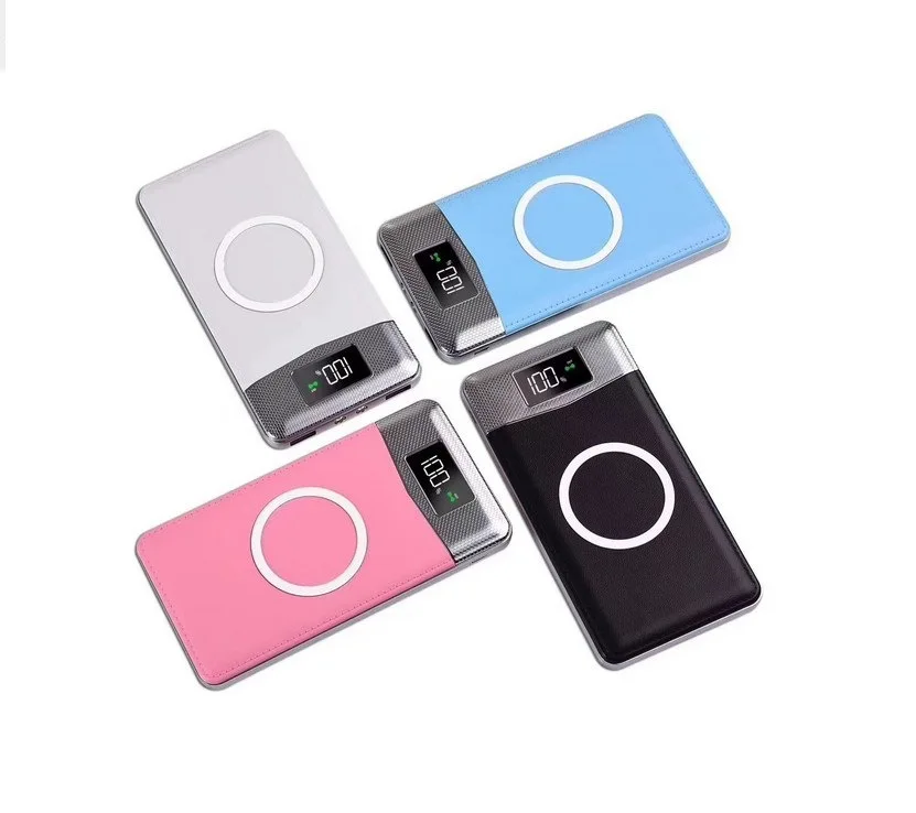 

Ultra-Thin Digital 20000M Large Capacity Portable Wireless Power Bank Dermatoglyph Qi Charger Fast Charge