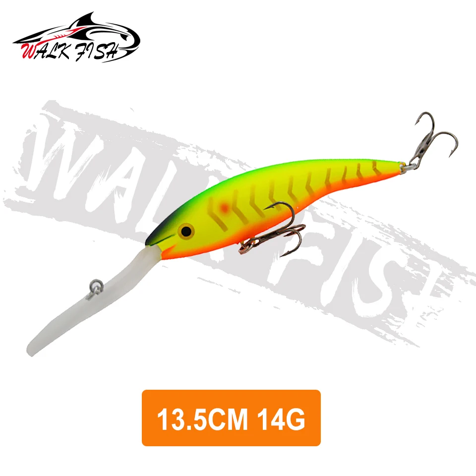 SPAZIERGANG FISCH 1PCS Lange Lippe Minnow Angeln Locken 14g 20g Tiefe Wobbler Schwimmen Künstliche Pesca Harte fisch Köder Pesca Für Forelle Bass – Detail 7