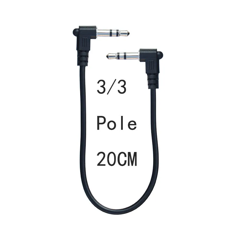 3.5mm Male to Male Stero Audio Cable 15cm 20cm 30cm Short 90 Degree Angled 3 Pole Car AUX MP3/MP4 Audio Cable