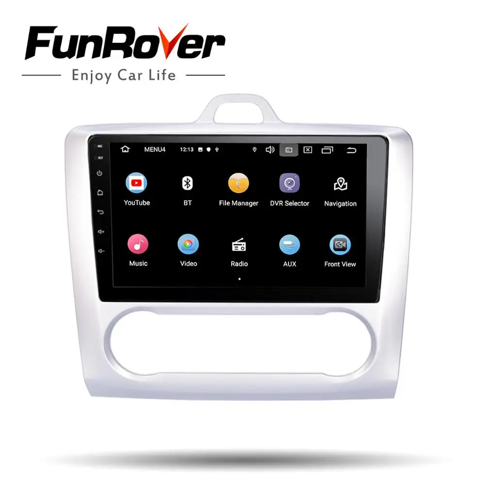 Flash Deal FUNROVER 2.5D+IPS Android 9.0 Car Radio GPS Navigation Multimedia Player DVD For Focus 2004 2005 2006 2007-2011 2 din rds dsp bt 1