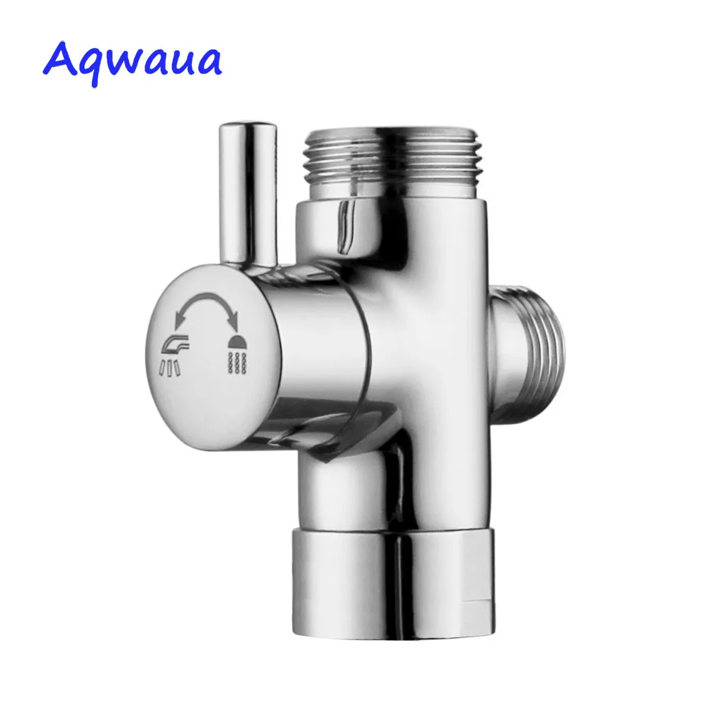 Aqwaua Faucet Shower Diverter 3 Way Shower Arm Diverter 2 Functions Shower Faucet Valve for Shower Mixer Brass Body Chrome