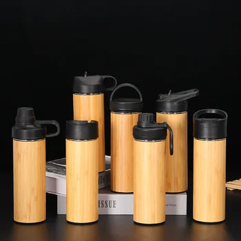

350ml Stylish Simplicity Stainless Steel Vacuum Flask European American Creative Bamboo Space Pot Outdoor Portable Sports Bottle