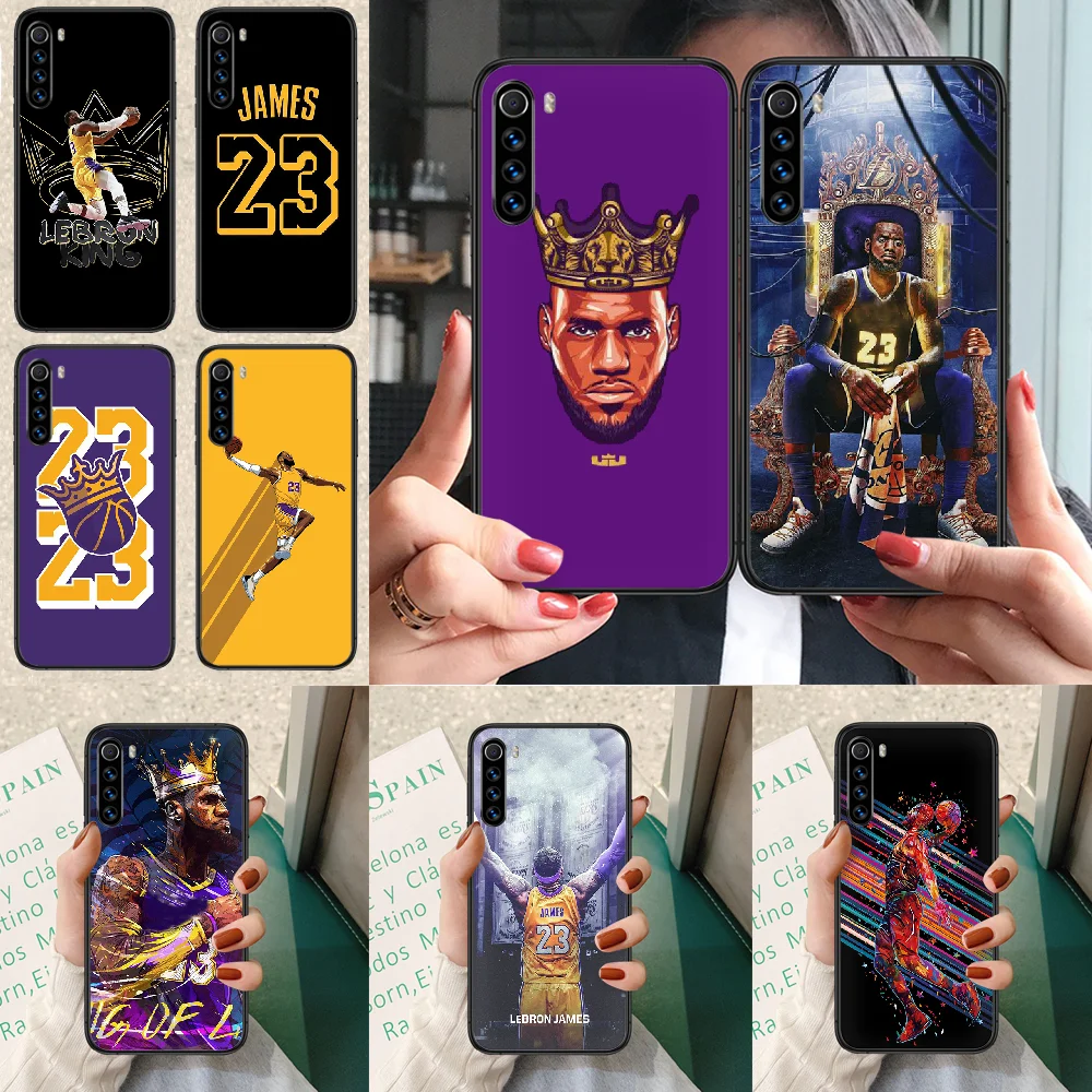 

king James 23 Basketball Phone case For Xiaomi Redmi Note 7 8 8T 9 9S 4X 7 7A 9A K30 Pro Ultra black shell painting prime tpu