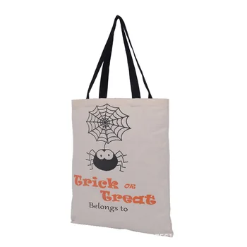 

200 pcs 6 Tipos de Halloween Sacolas com Alça Preta Saco de Lona Sacos de Compras Saco de Presentes do Festival De Natal De Abób