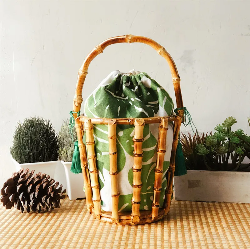 Посылка в коробке бамбуковые сумки-тоут модные праздничные с кисточками