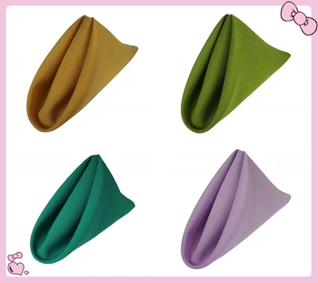 

50cm×50cm Green Polyester Plain Table Napkins For Wedding Party Hotel Home Decor