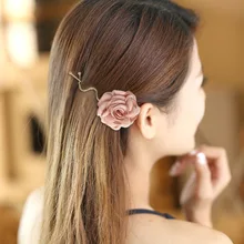 Barrettes à fleurs élégantes pour femmes, épingles à cheveux en tissu solide, nœuds de cheveux, accessoires pour filles, bijoux
