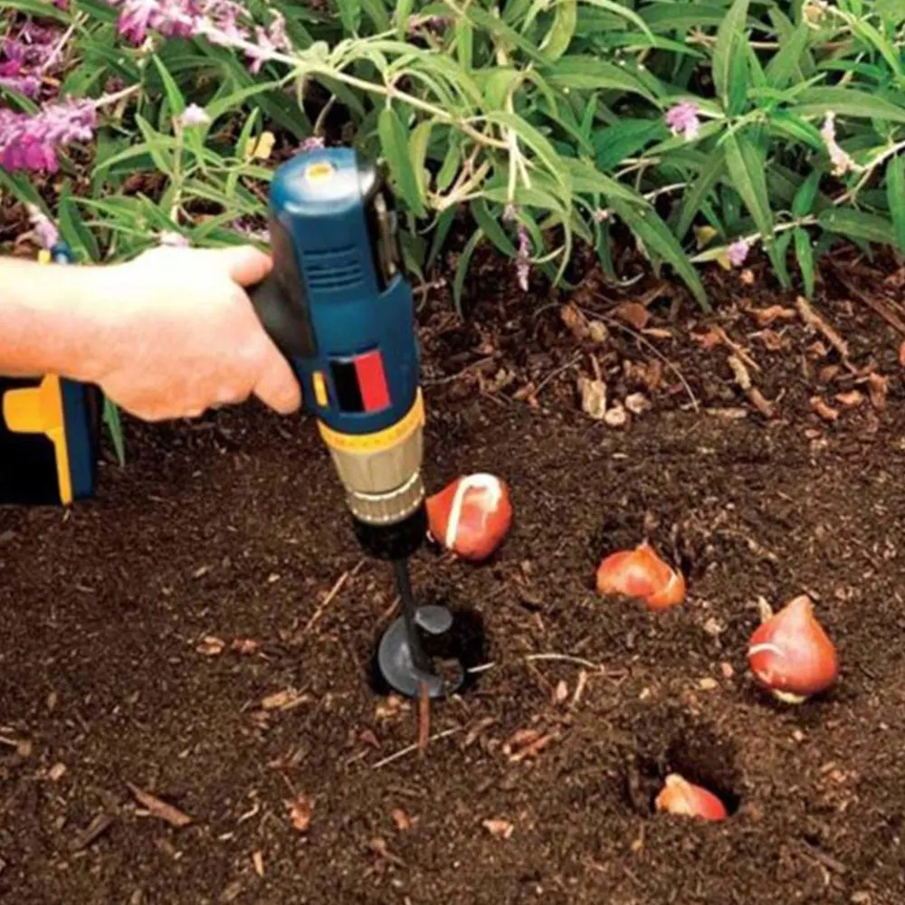 Mining Tool Drill Bit Cutter Planting Metal Black Twist Drill Planting Auger Spiral Ground Drill Practical Gardening Garden