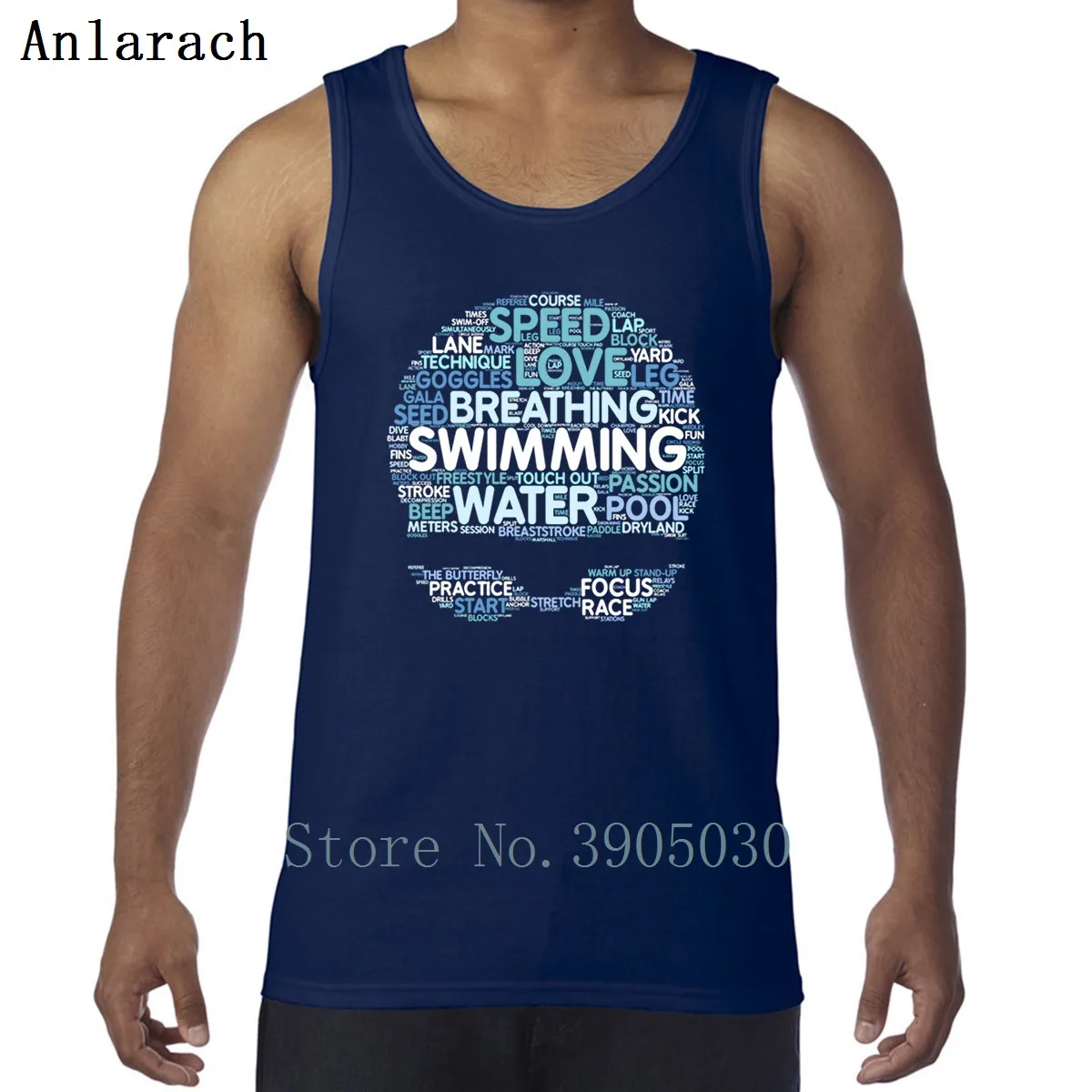 Swimmingss/жилет со словами, винтажные летние майки без рукавов, мужские удобные знаменитые майки, Anlarach дизайн - Цвет: Navy Blue