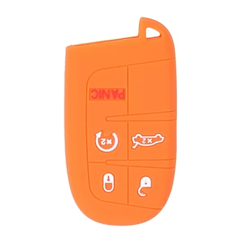 

Silicone Keyless Remote Key Case Cover for JEEP FIAT DODGE CHRYSLER (1x, Orange)