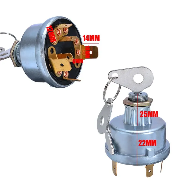 1pcs Universal 4 Position Tractor Ignition Switch with 2 Keys Ignition Switch For Lucas 35670 128Sa