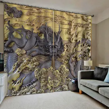 

3d stereoscopic curtains relief Customized 3d curtain new window balcony thickened windshield blackout curtains