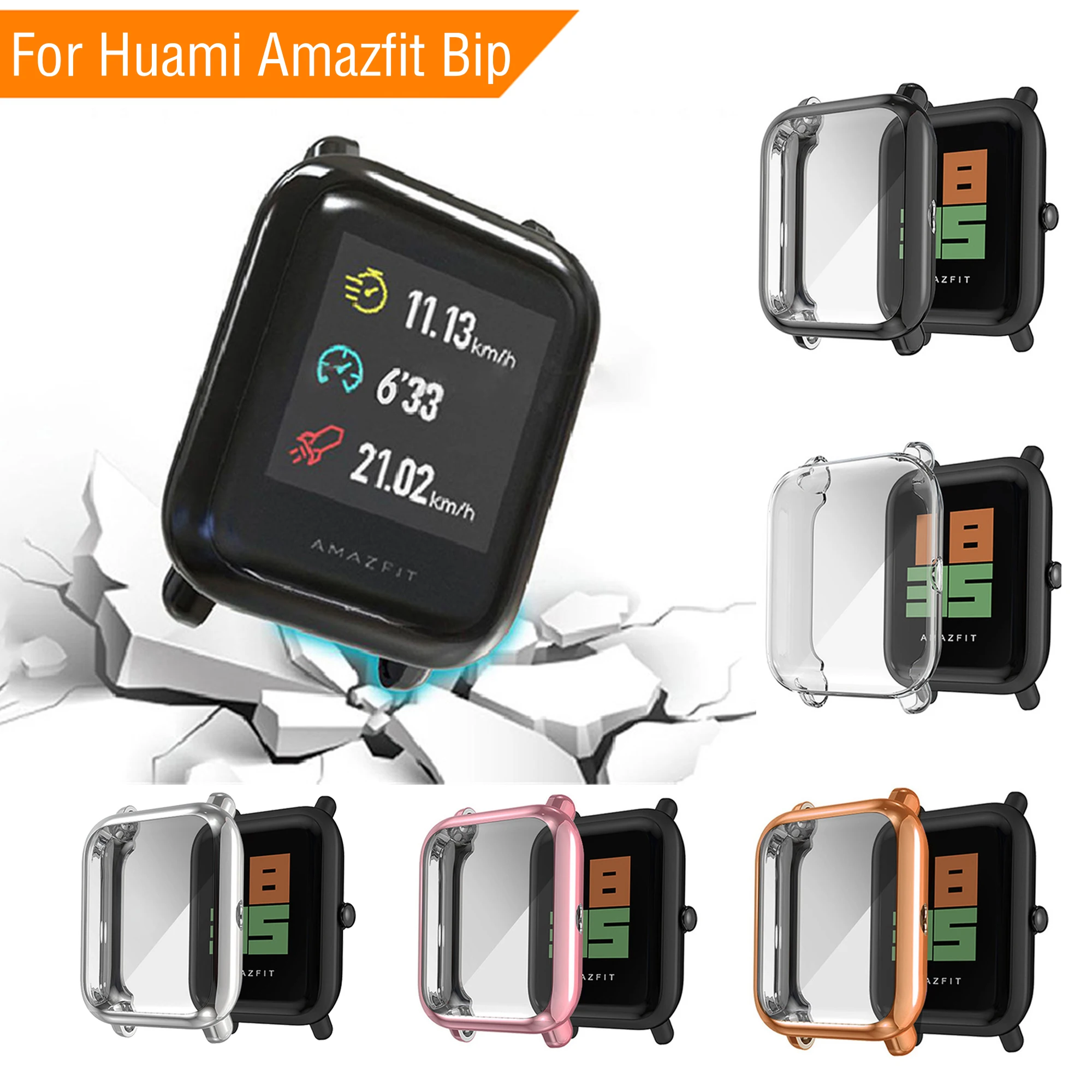 2020 мягкие чехлы из ТПУ для Huami Amazfit Bip Lite браслетов полный экран защита аксессуары