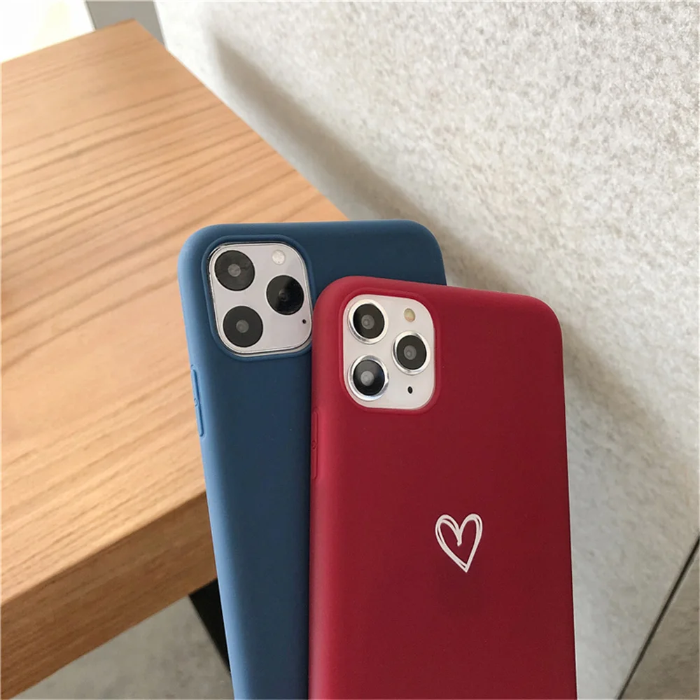 N1986N Love Heart For iPhone 11 Pro X XR XS MMax 6 6s 7 8 Plus Phone Case Fashion Cute Cartoon Soft TPU For iPhone X Phone Case
