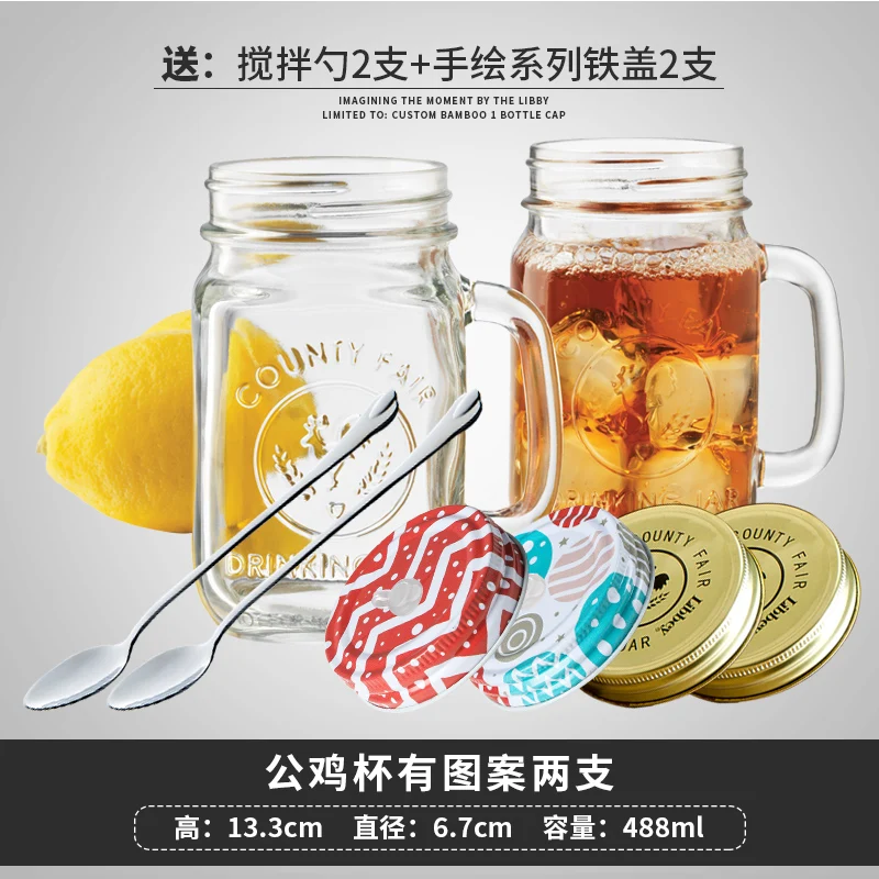 Vintage Transparent Glass Cup Beer Handle Heat Resistant Juice Mug Bottle Jar Coffee Tea Verres Pour Boire Drinkware AD50GC | Дом и сад