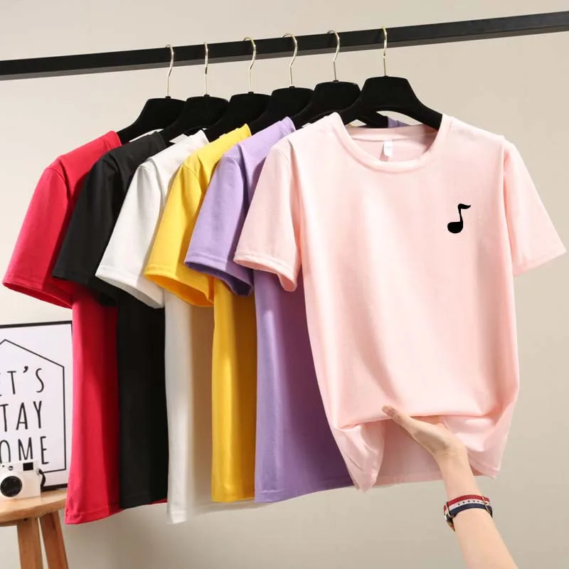 Новинка, простая однотонная женская футболка, Корейская футболка с коротким рукавом, женские фиолетовые топы, повседневная женская одежда с круглым вырезом