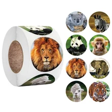 

500PCS Lovely Animals Stickers Sealing Labels Reward Sticker for Teacher Cute Tiger for Kids Stationery Sticker Gift Decor