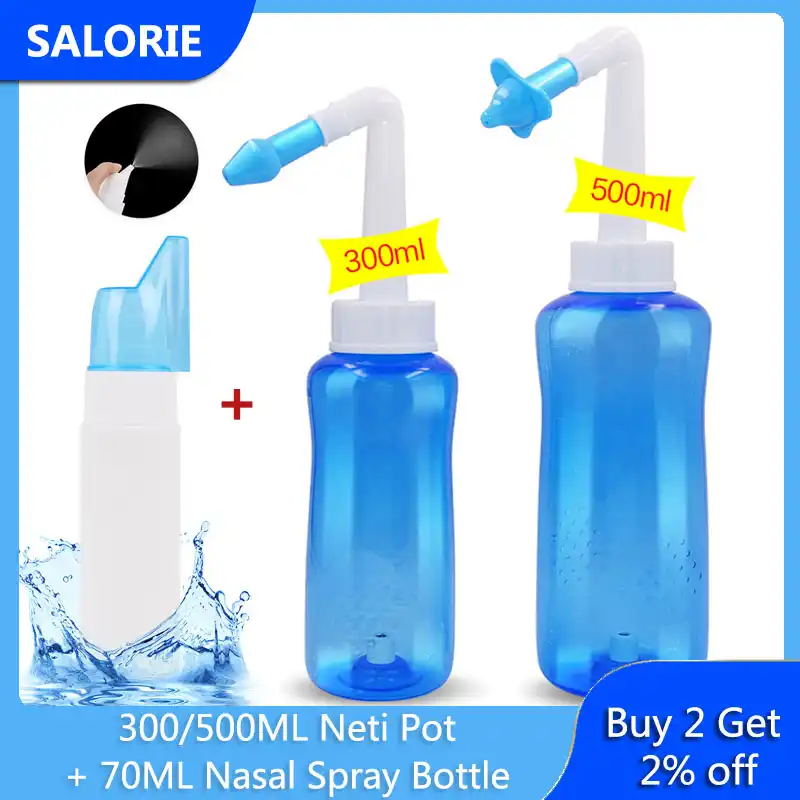 300/500ML Nasal Irrigator Nasal Wash Cleaner Spray Neti Pot Rinse Nose Cleaner Avoid Sinusitis Rhinitis Treatment Health Care