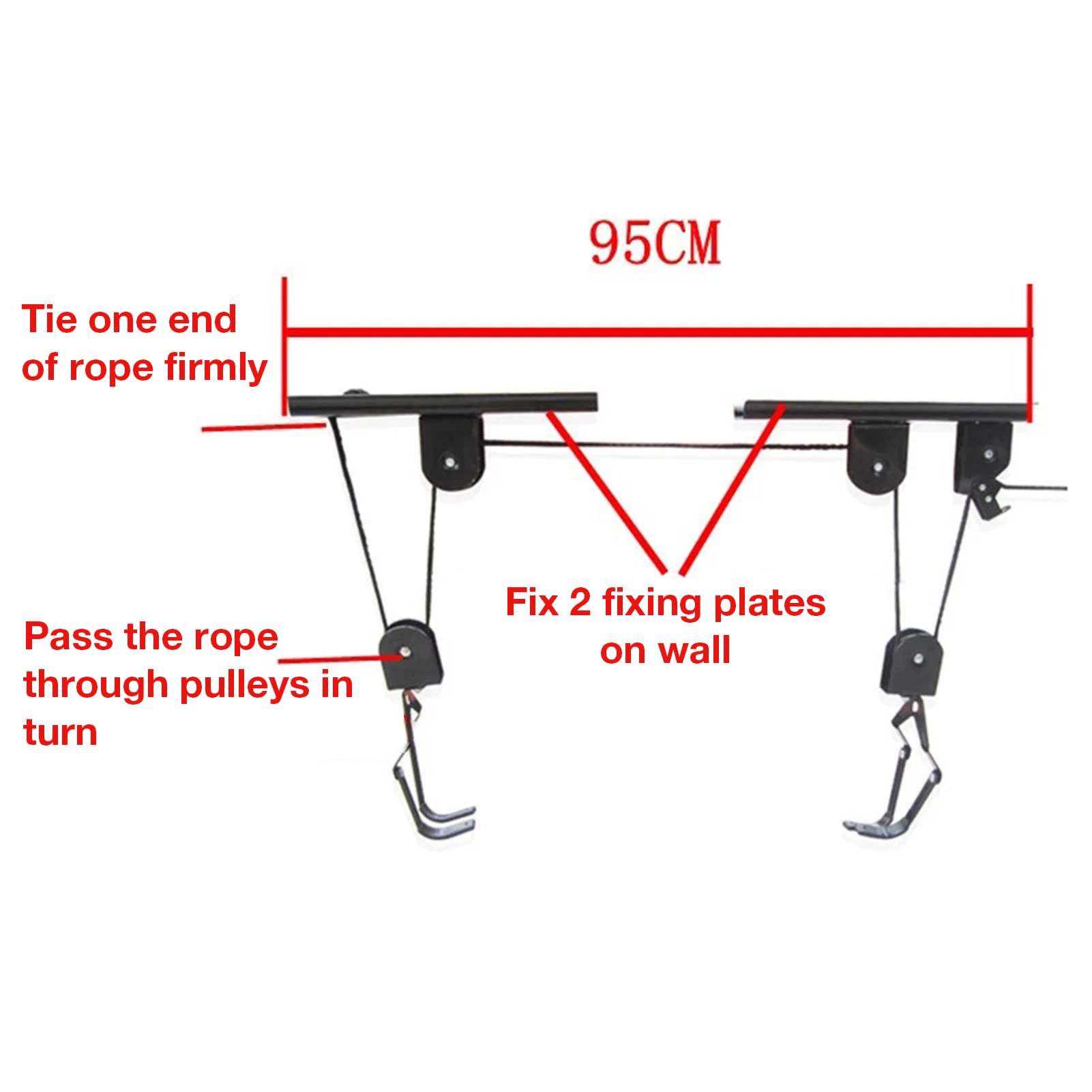 Mastercraft Ceiling Mount Pulley System Bike Lift Bike Hanger, Up To 23