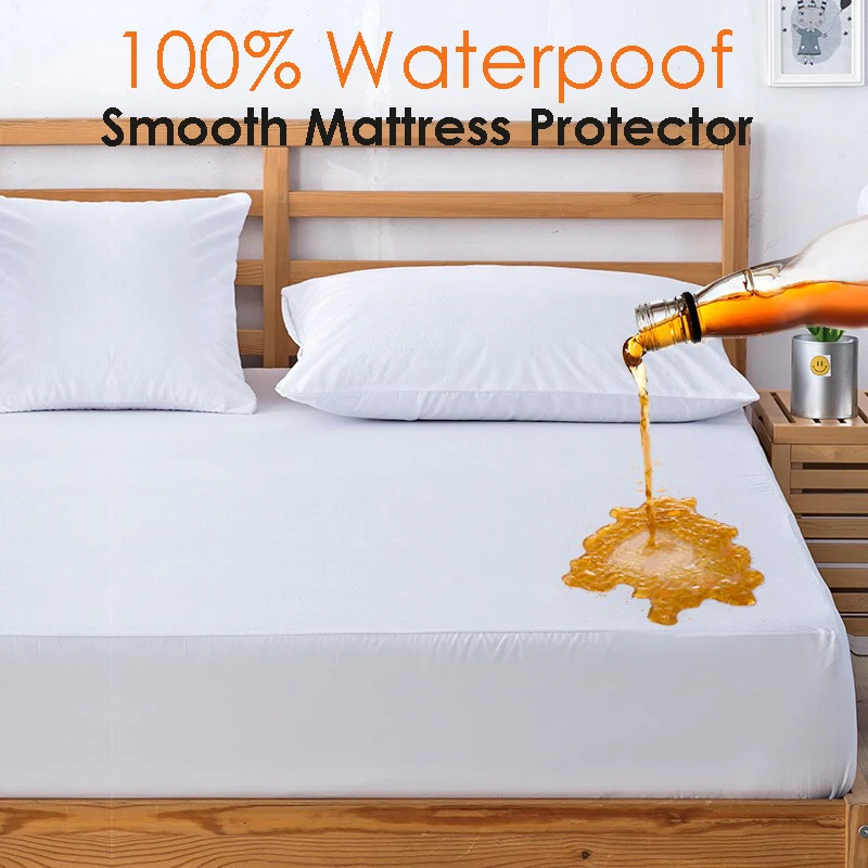All size Smooth Waterproof Mattress Cover Anti mite Soft Fitted Sheet With Elastic Band Air Permeable