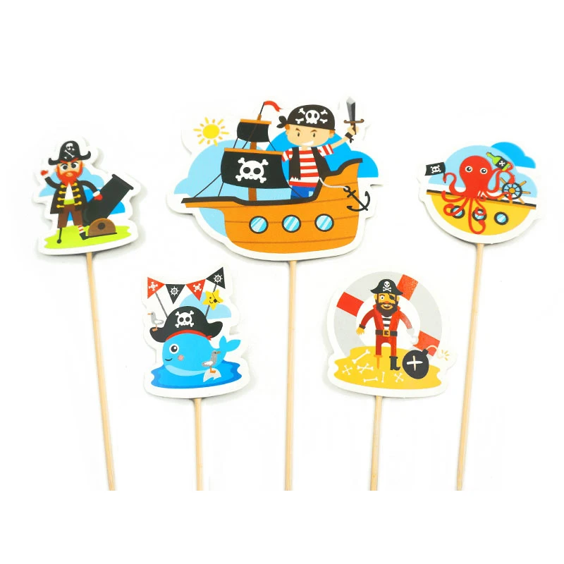 9 шт. пиратский торт с героями мультфильмов Топпер морская тематика вечеринка
