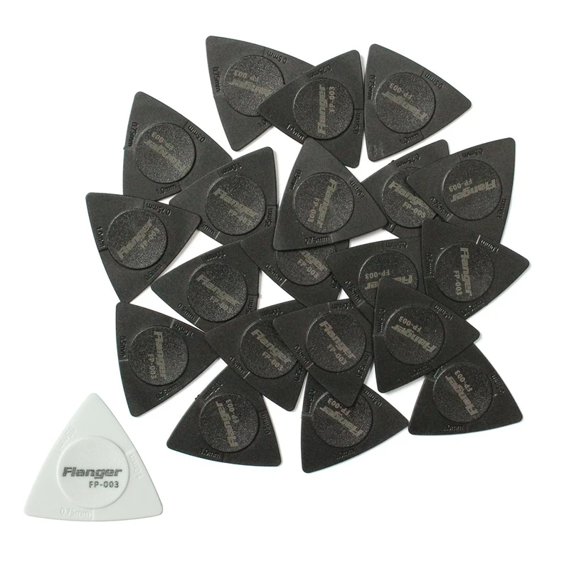 Flanger 20 Pcs Triangle-Guitar Picks 1.0 0.75 0.5 Mm Thickness in PC + ABS Material Antislip Style Black &amp White | Спорт и