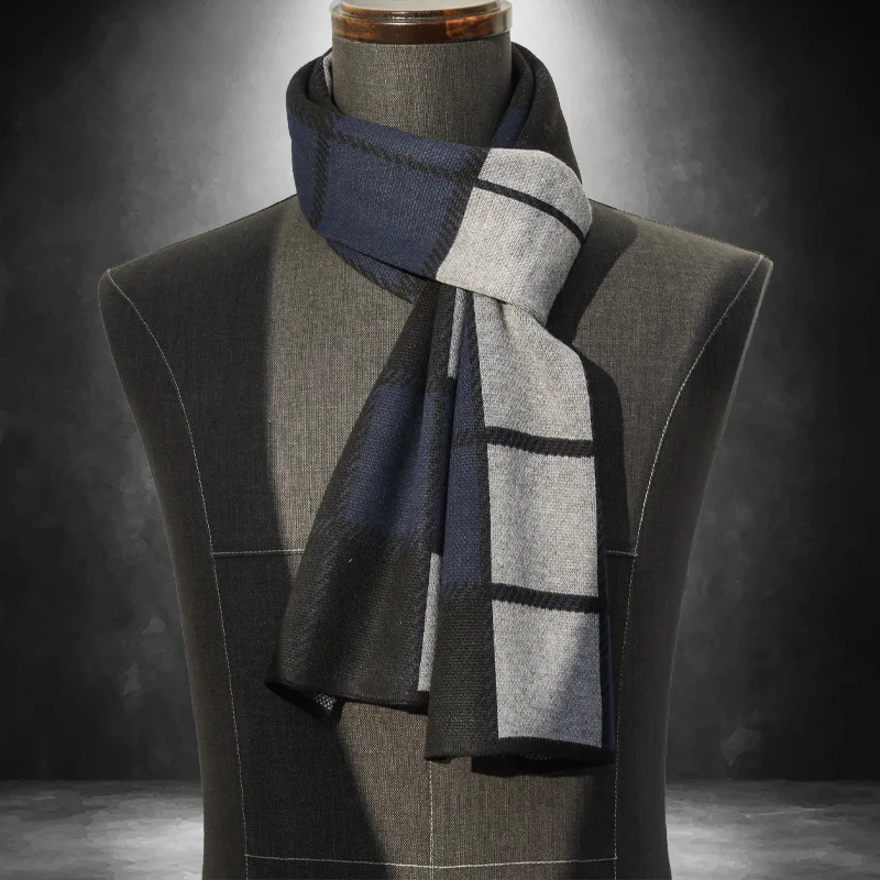 New Winter Warm Scarves Men Scarf Neckercheif Business Plaid Strip Scarves Men Soft Cashmere Wraps Male Sjaal Foulard Casual mens scarf for summer Scarves