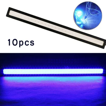 

10pcs 12V LED Strip COB Daytime Running Light Fog DRL Lamps Blue Day Driving Car Lights Assembly Accessory